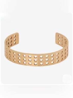 Kelly Wearstler Purist Perforated Open Cuff — Gold Tone